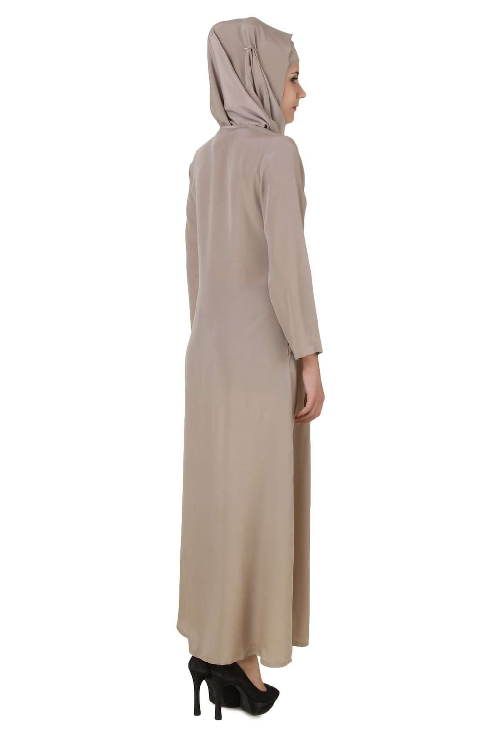 Zulekha Warm Grey Nida Abaya