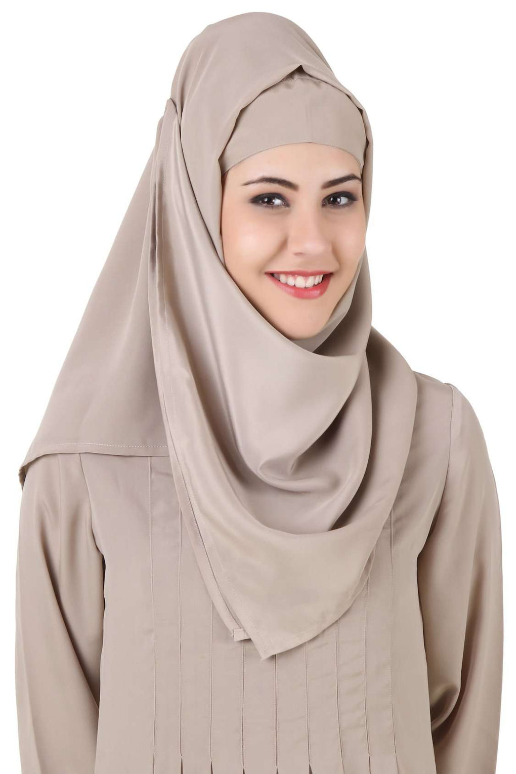 Zulekha Warm Grey Nida Abaya