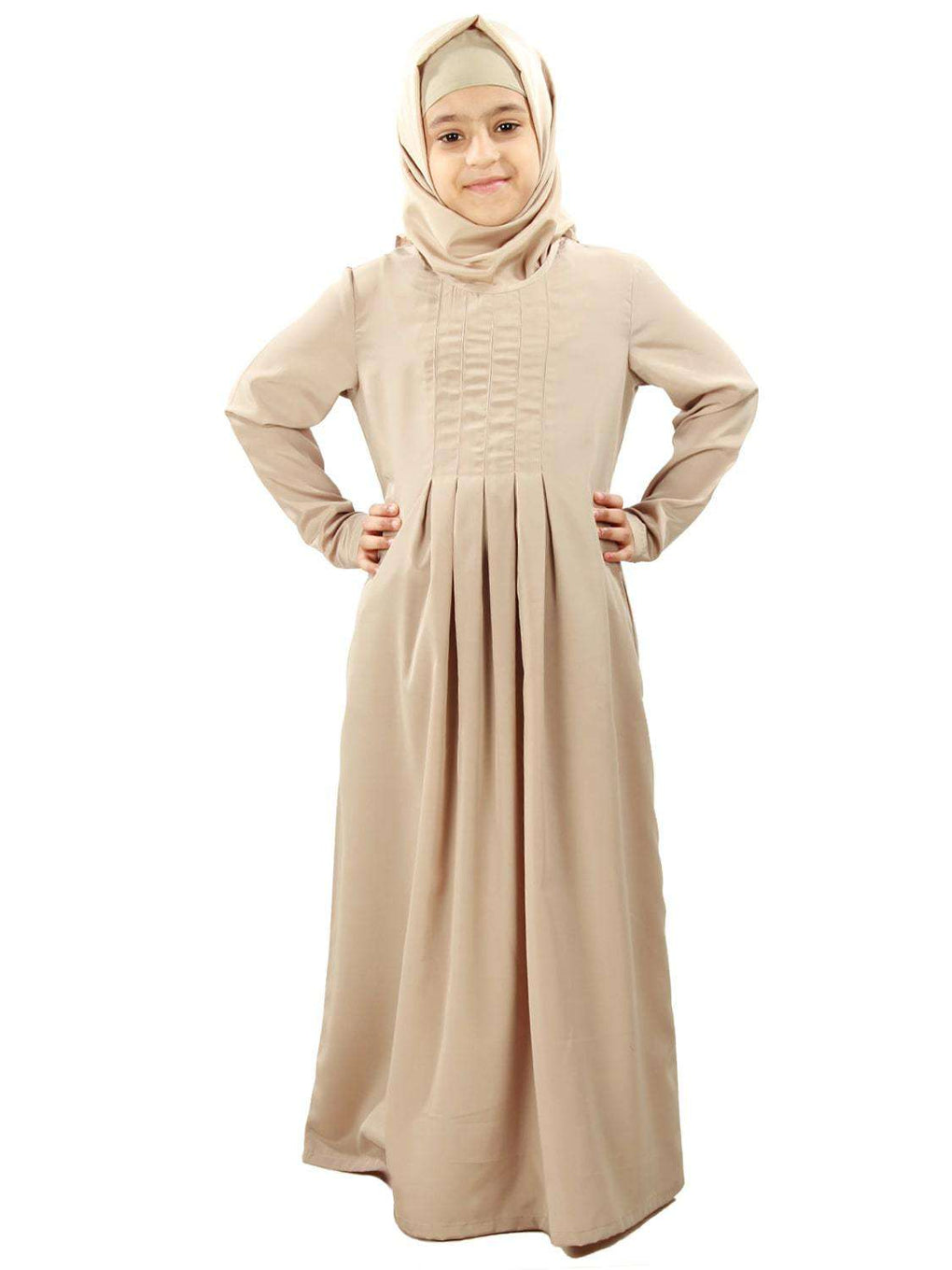 Zulekha Warm Grey Nida Kid's Abaya