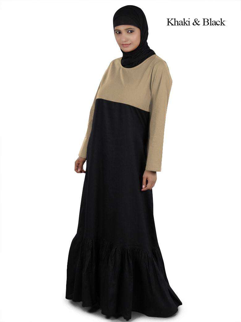 Jameela Abaya Khaki & Black