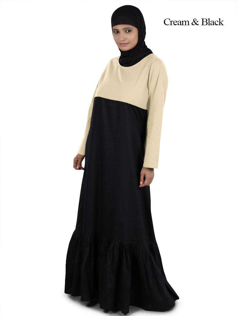 Jameela Abaya Cream & Black