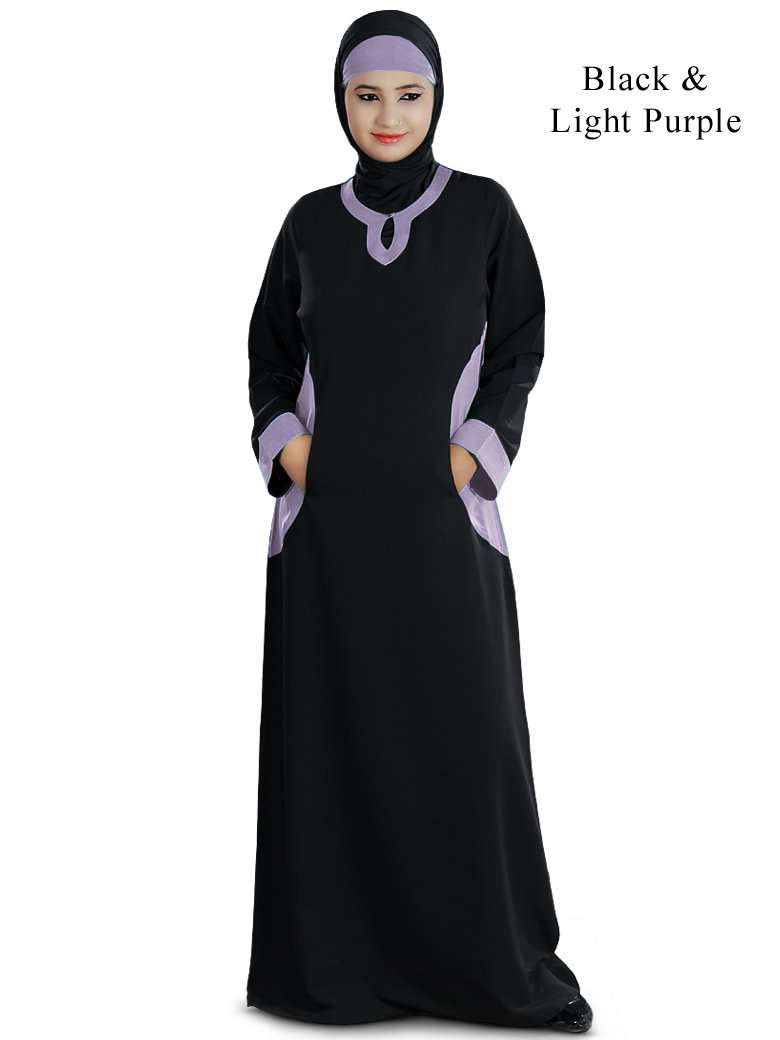 Daria Abaya Black & Light Purple