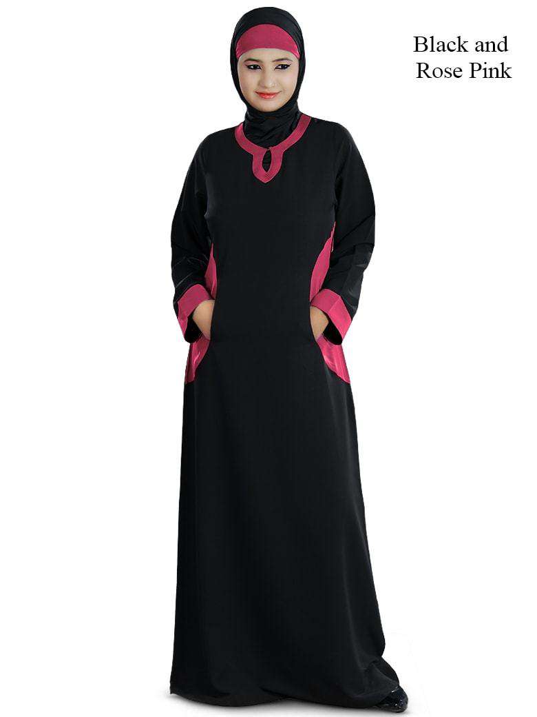 Daria Abaya Black & Rose Pink