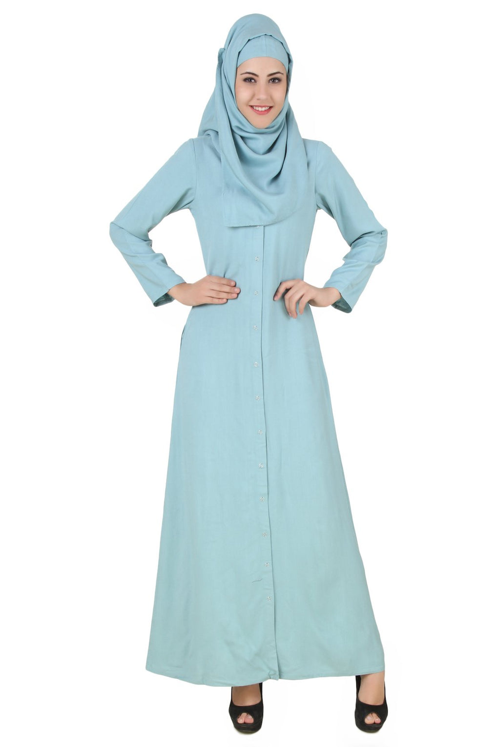 Afsana Sky Blue Rayon Abaya