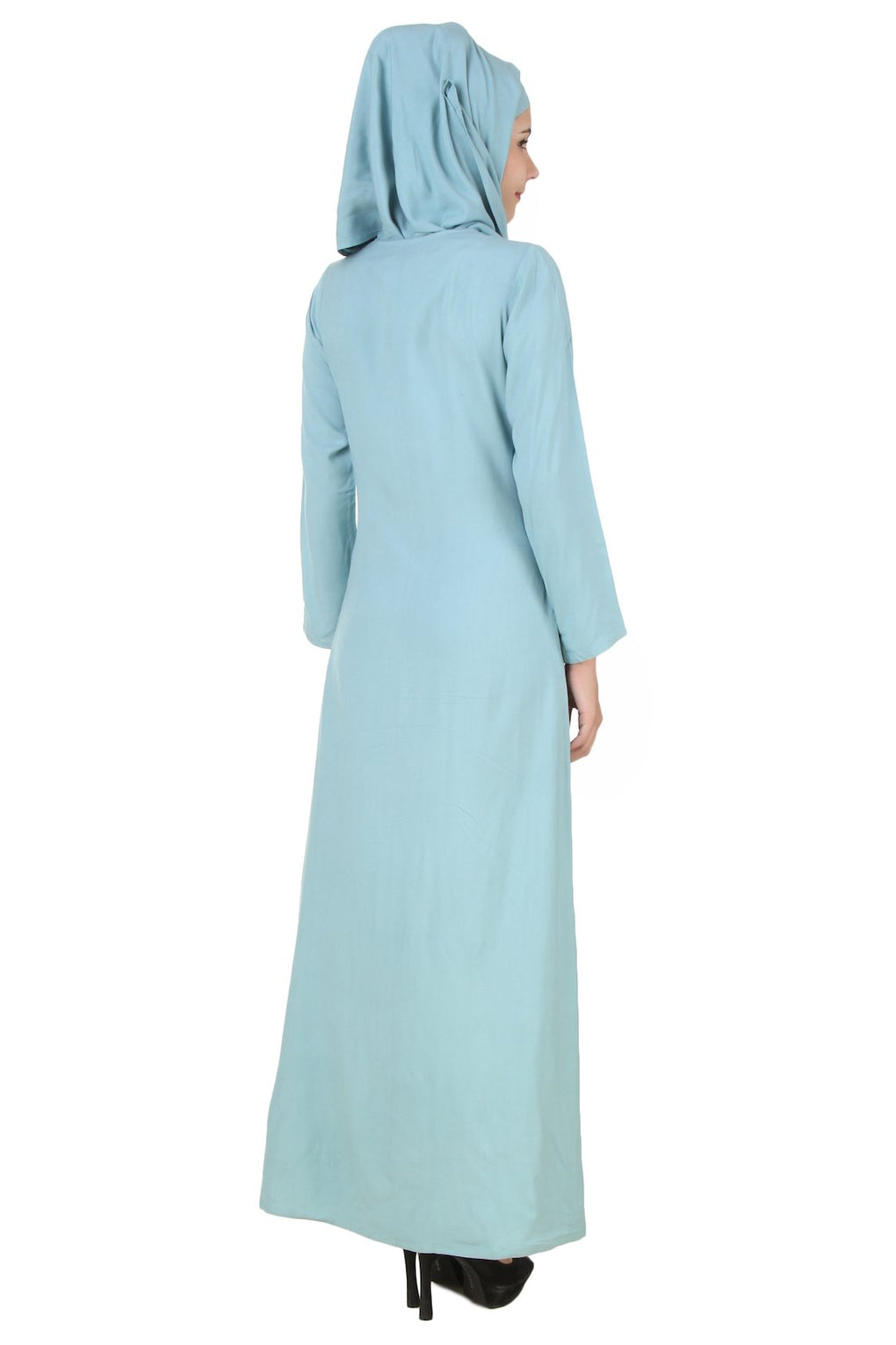 Afsana Sky Blue Rayon Abaya Back