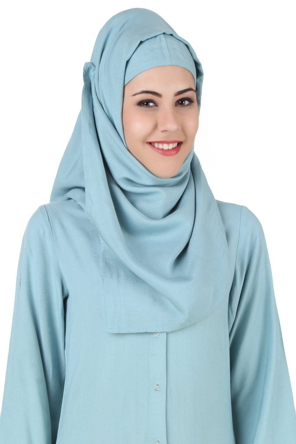Afsana Sky Blue Rayon Abaya Hijab