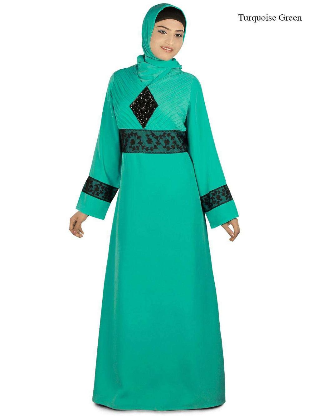 Najya Turquoise Abaya Turquoise Green