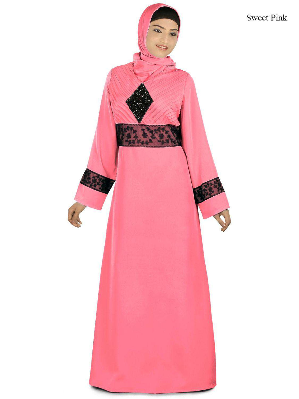 Najya Turquoise Abaya Sweet Pink