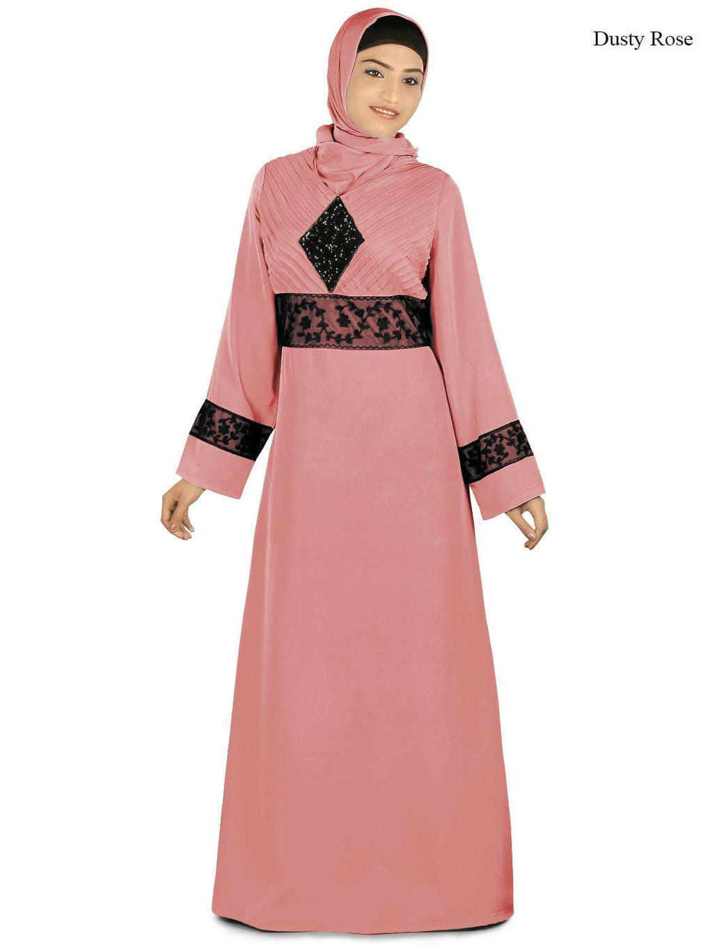 Najya Turquoise Abaya Dusty Rose