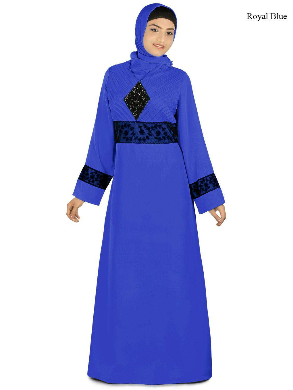 Najya Turquoise Abaya Royal Blue
