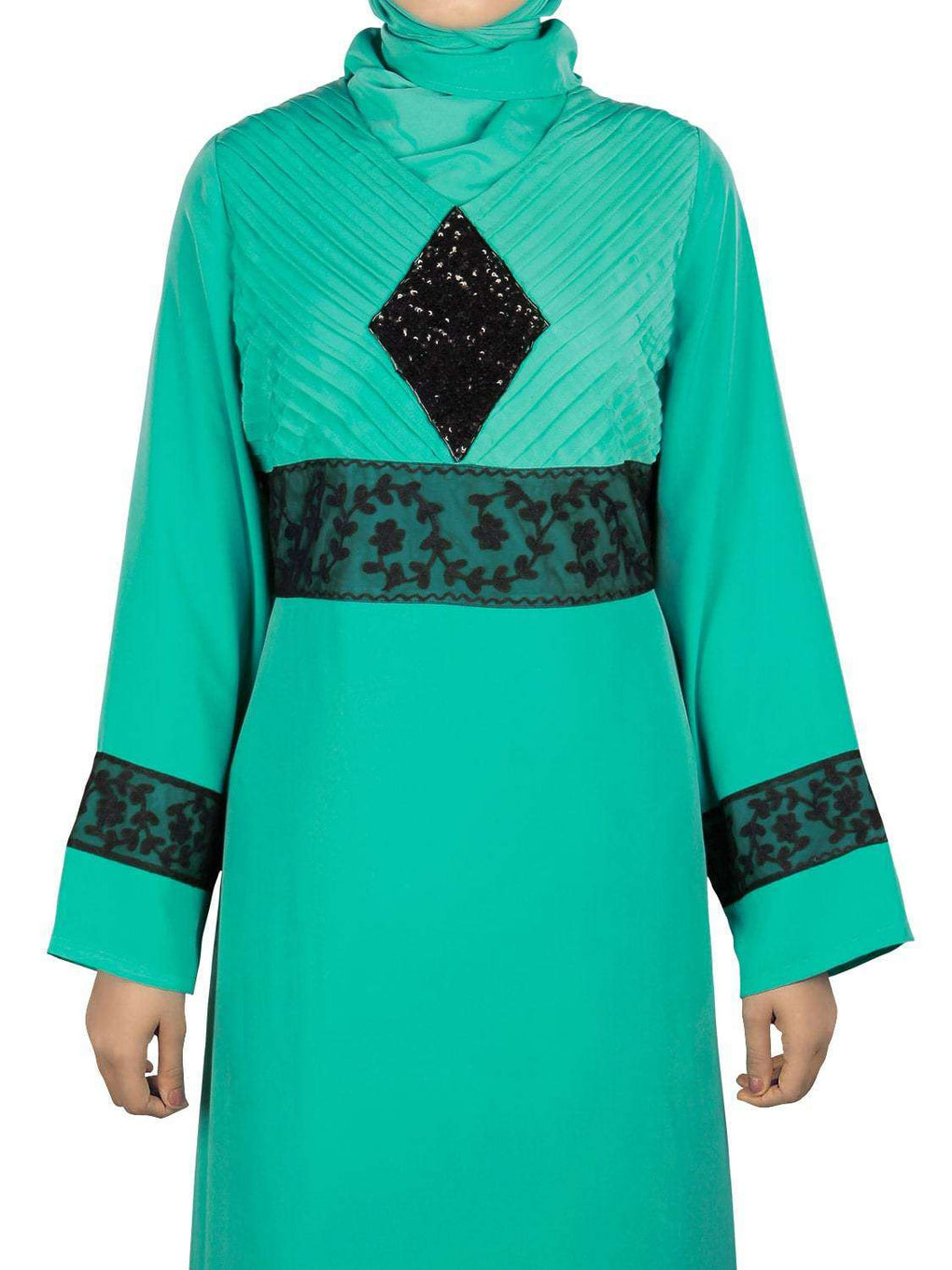 Najya Turquoise Abaya Front