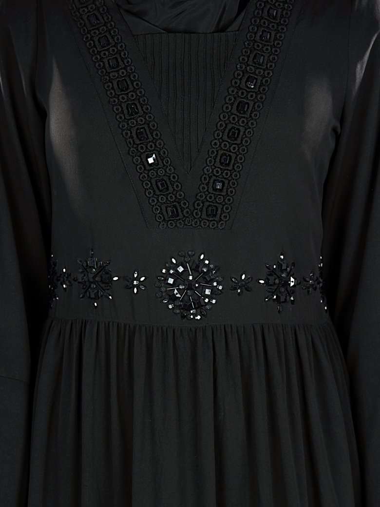 Sumlina Hand Embroidered Black Abaya