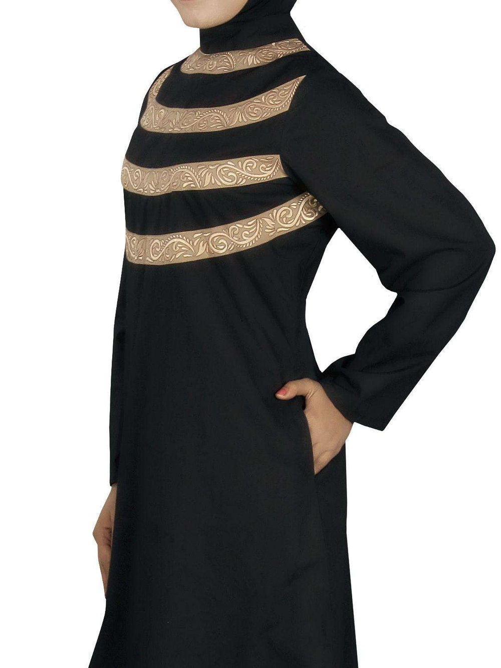 Seemeen Black Cotton Abaya