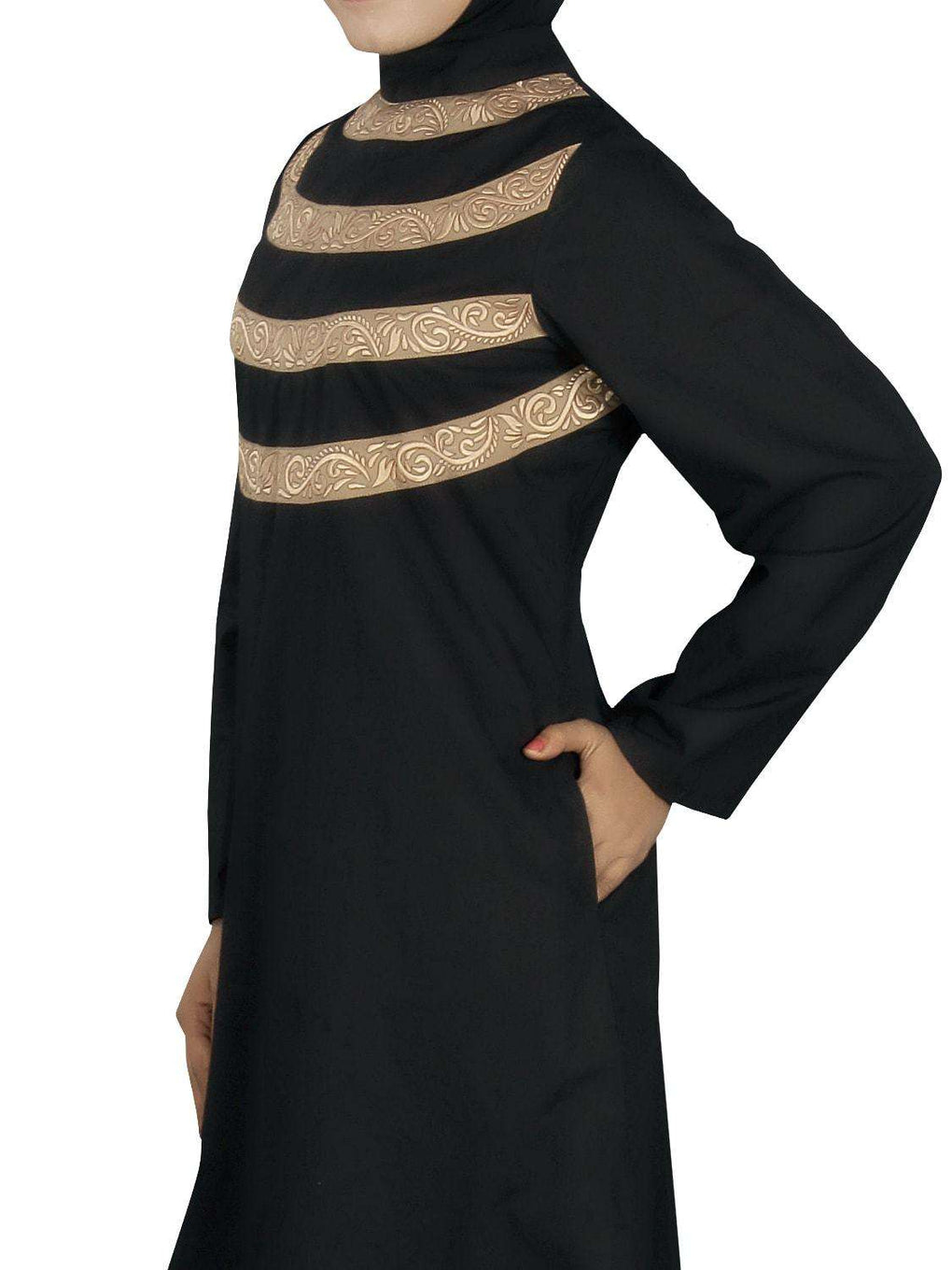 Seemeen Black Cotton Abaya