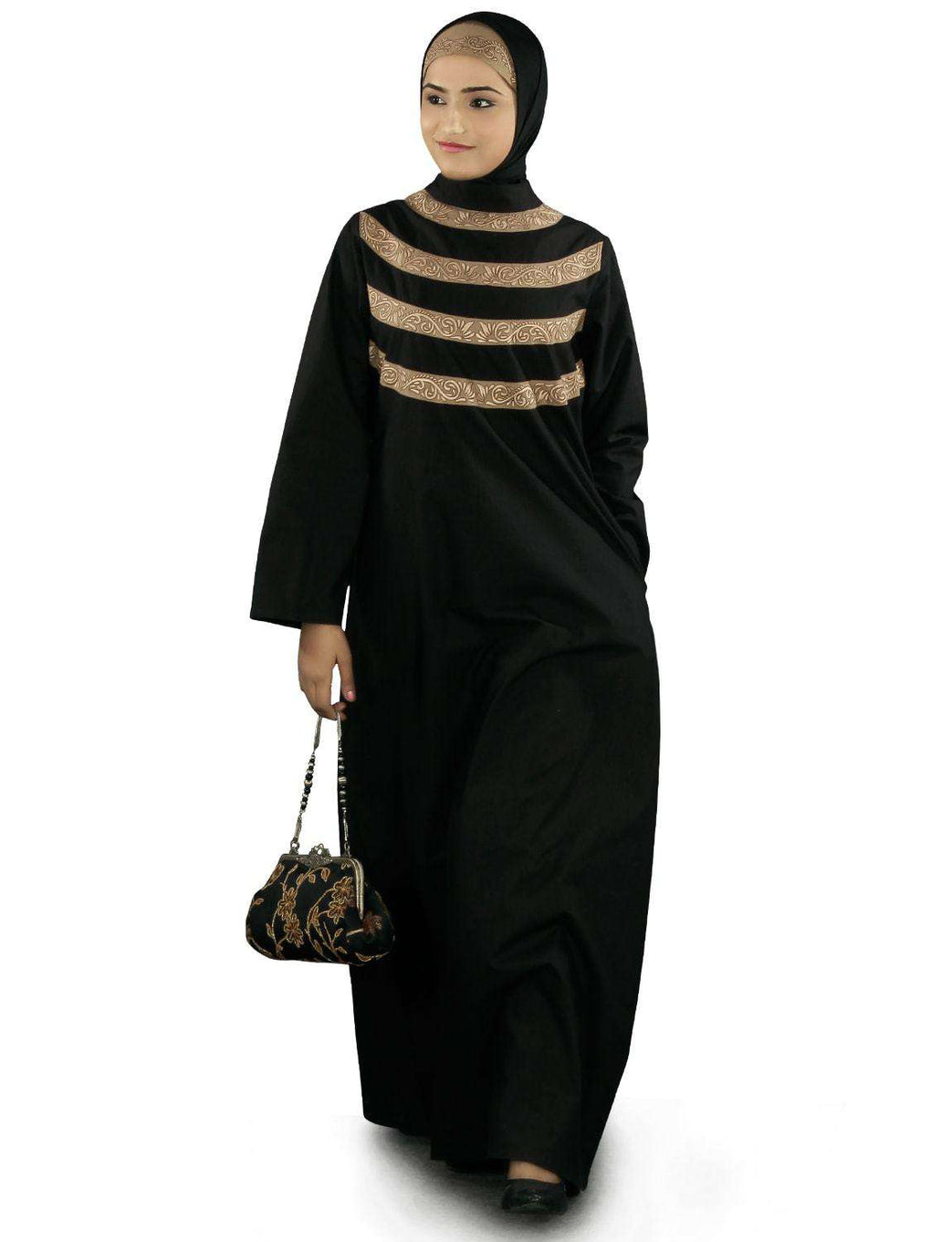 Seemeen Black Cotton Abaya