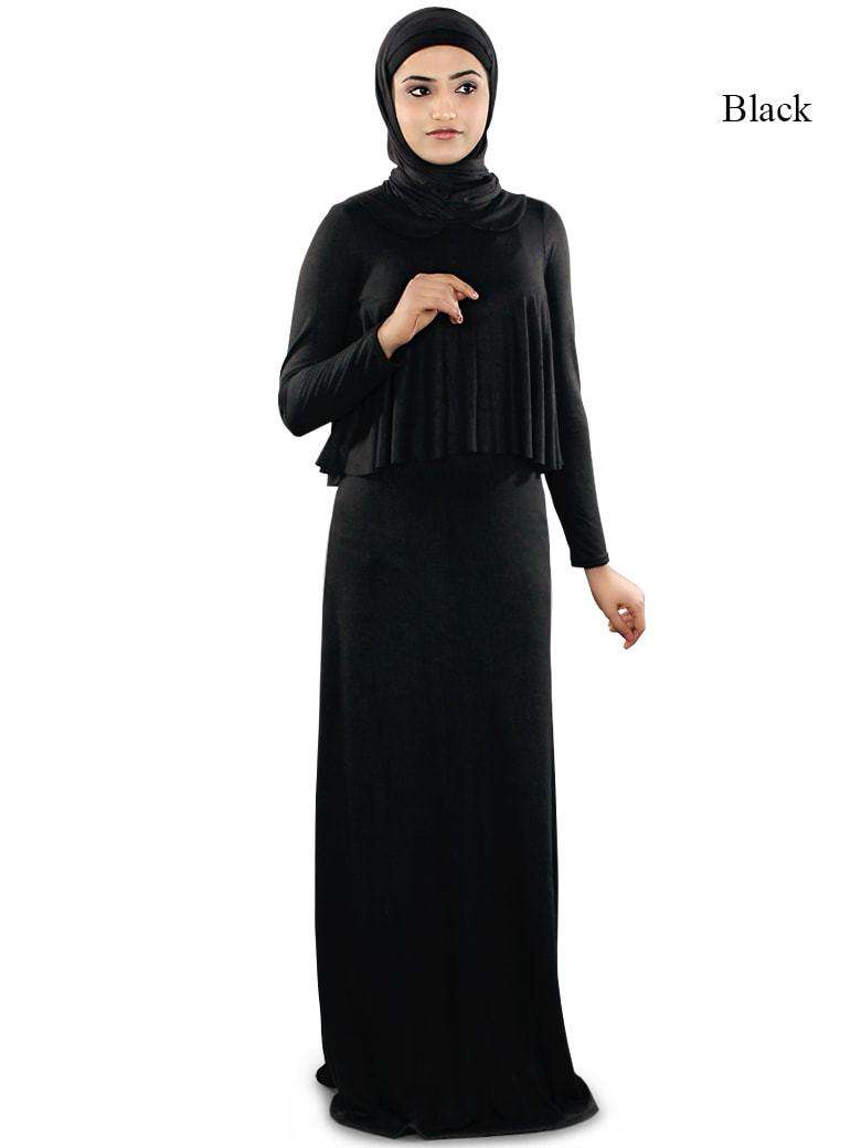 Daniya Jersey Abaya Black