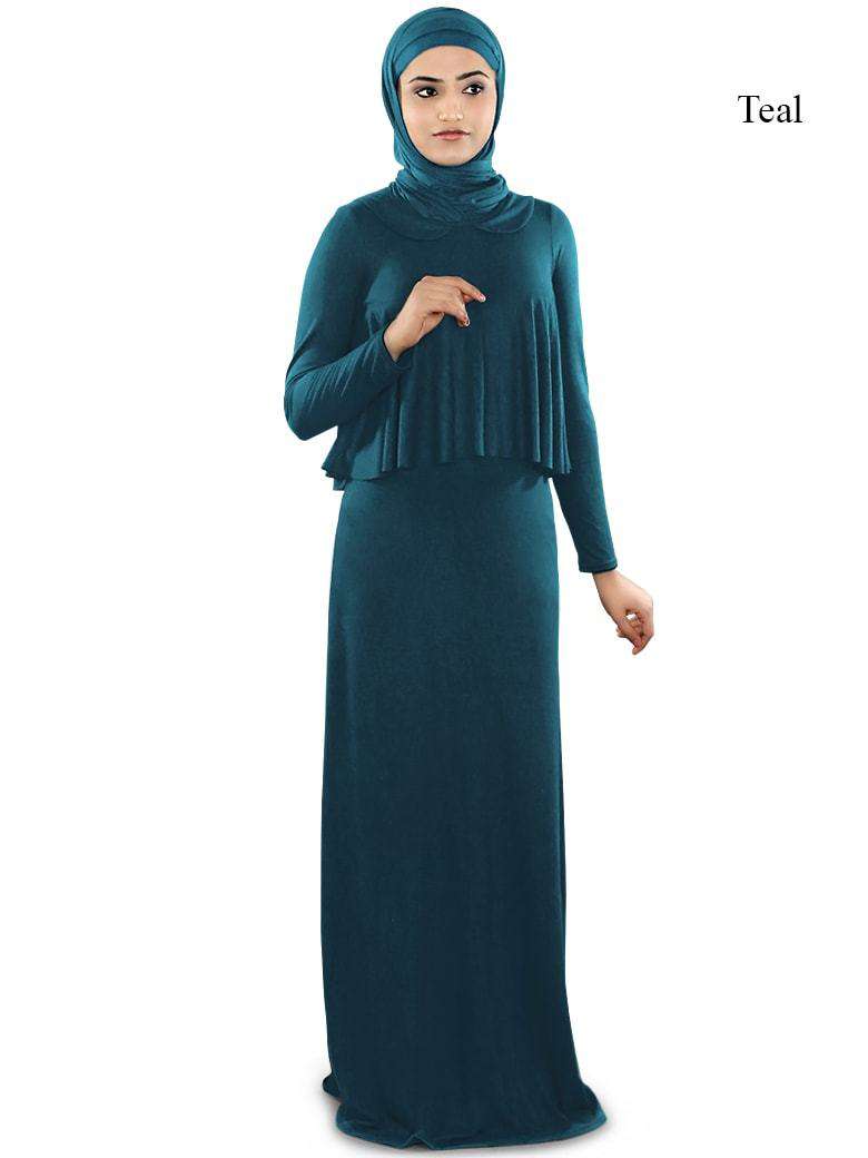 Daniya Jersey Abaya Teal