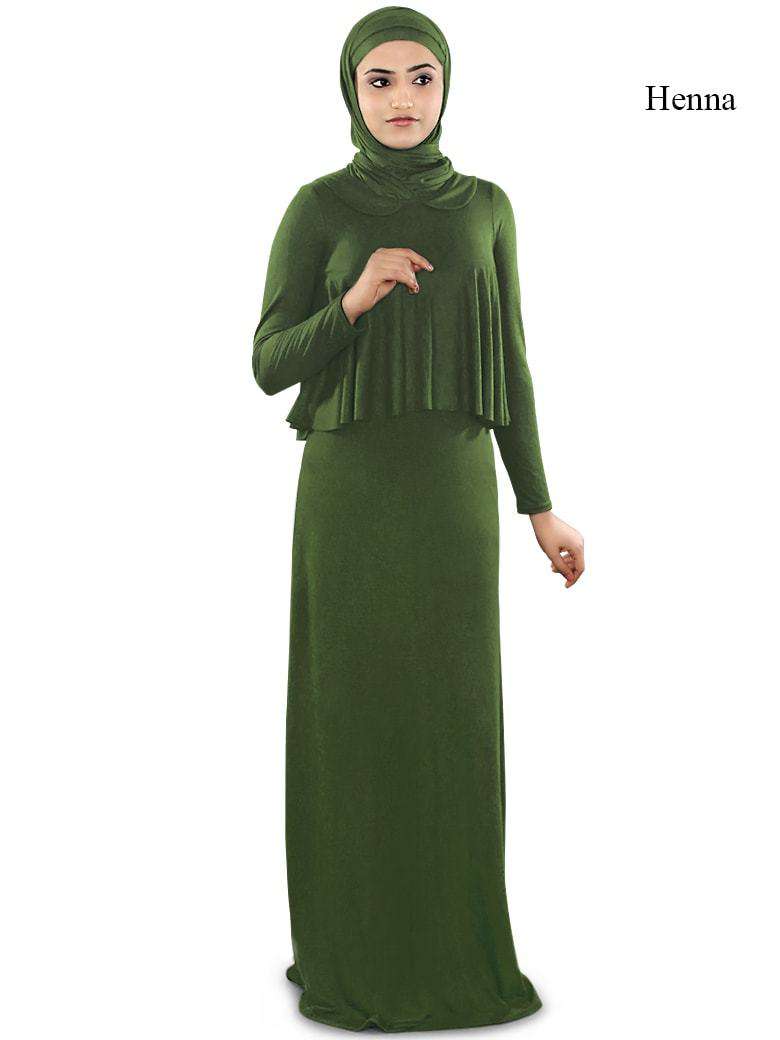 Daniya Jersey Abaya Henna