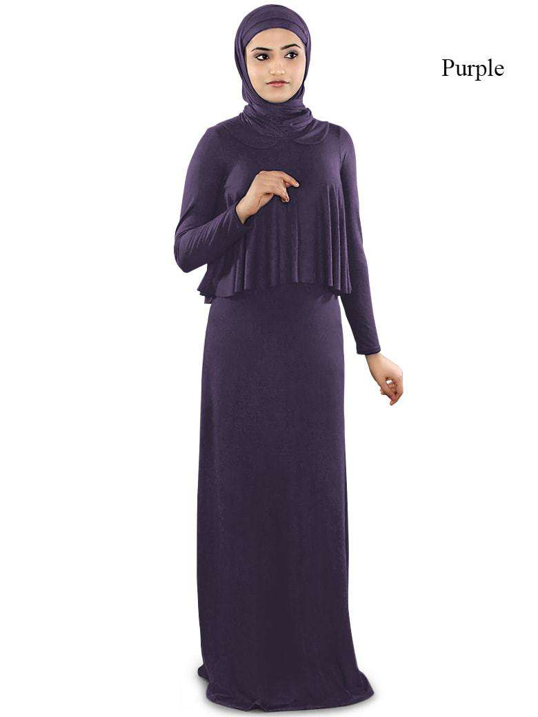 Daniya Jersey Abaya Purple