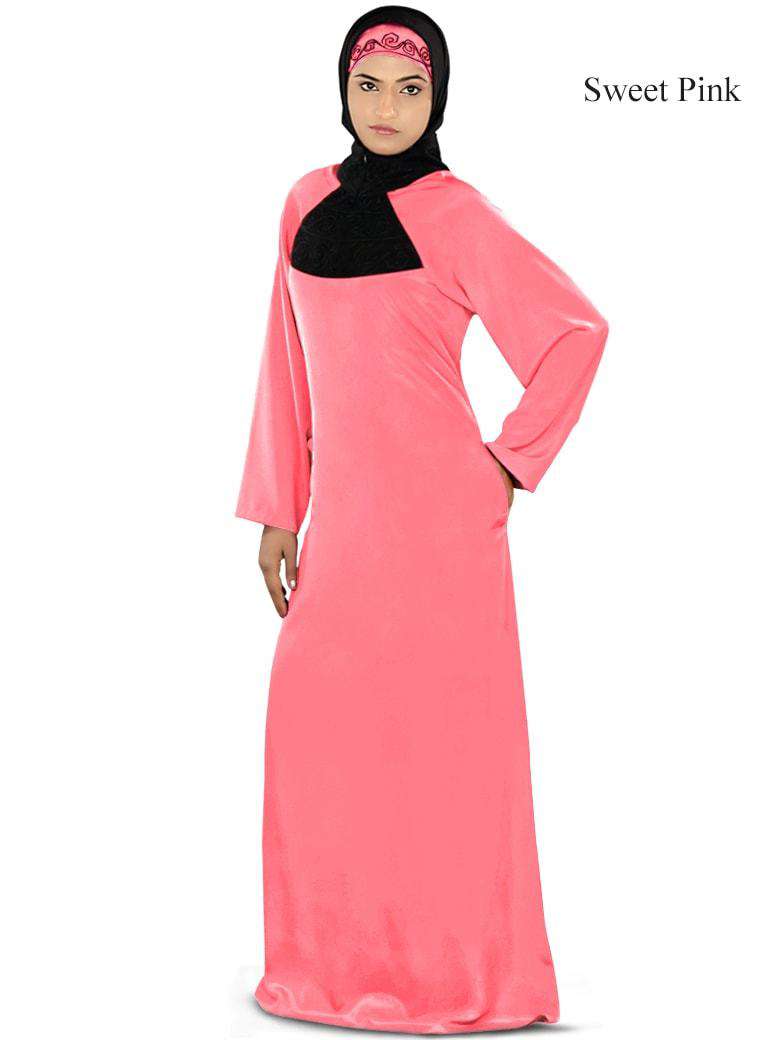 Tanzeela Magenta Abaya