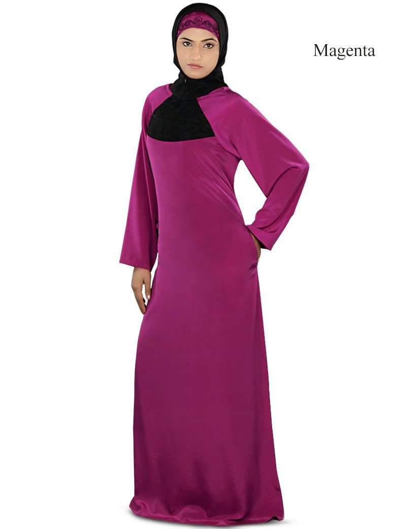 Tanzeela Magenta Abaya