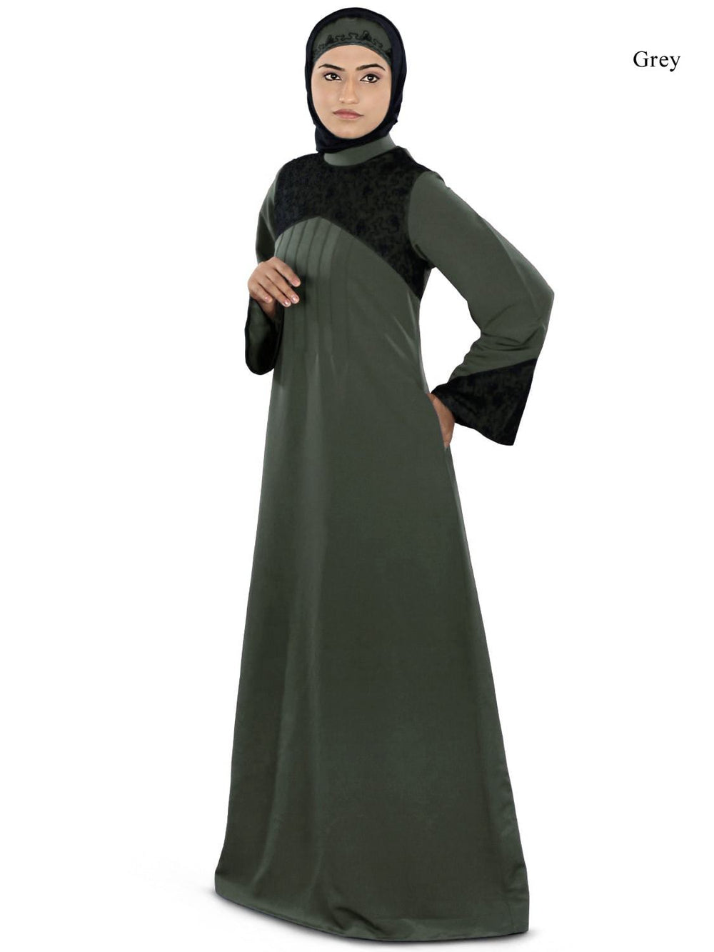 Ayesha Casual Abaya Grey