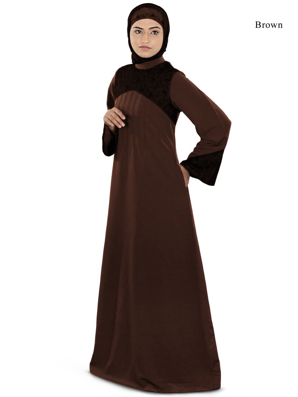 Ayesha Casual Abaya Brown