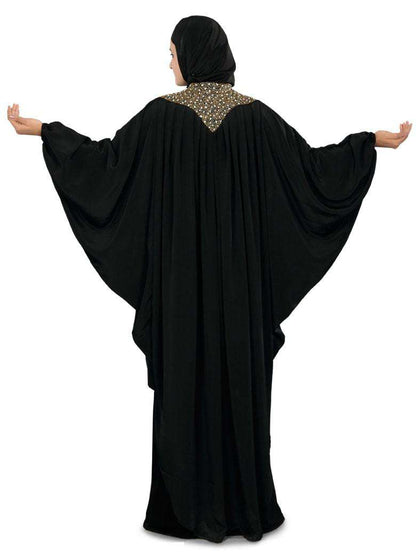Sehr Hand Embroidered Black Kaftan Abaya
