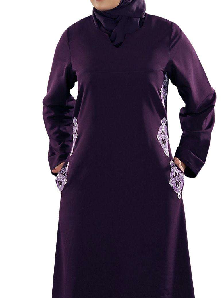 Navil Purple Abaya Front