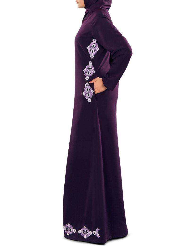 Navil Purple Abaya Side