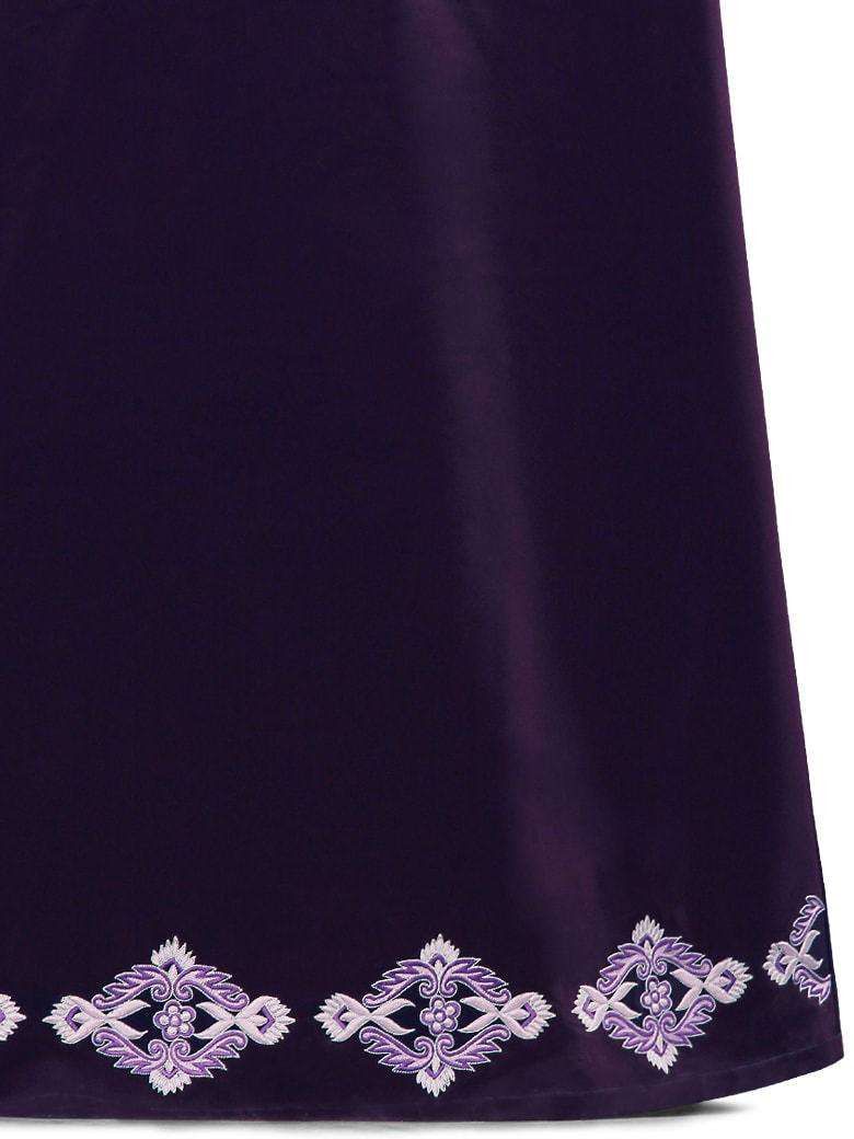 Navil Purple Abaya Botton Embroidery
