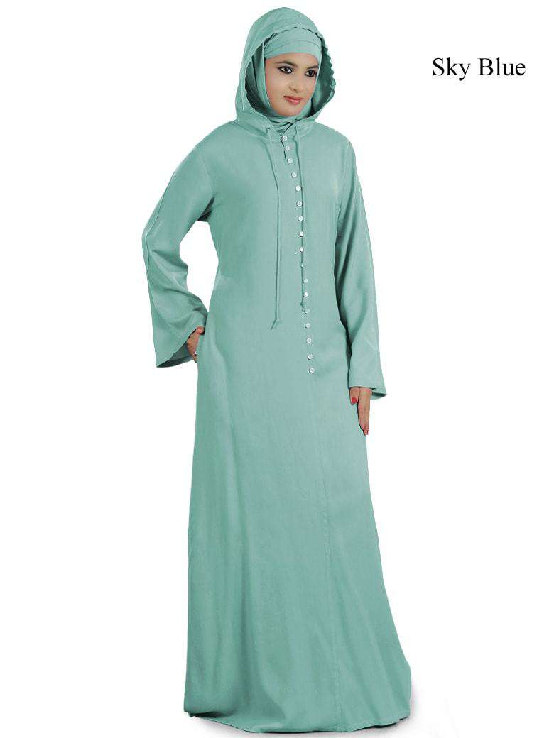 Lana Pink Moroccan Abaya Sky Blue