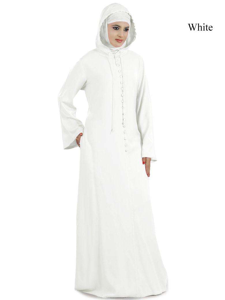 Lana Pink Moroccan Abaya White