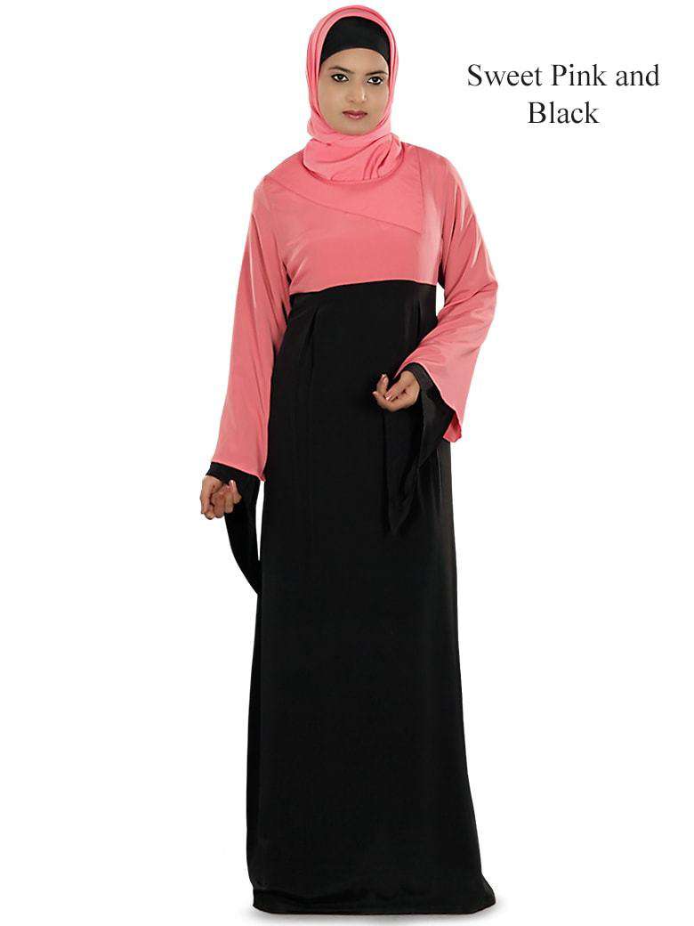 Idala Abaya Weet Pink & Black