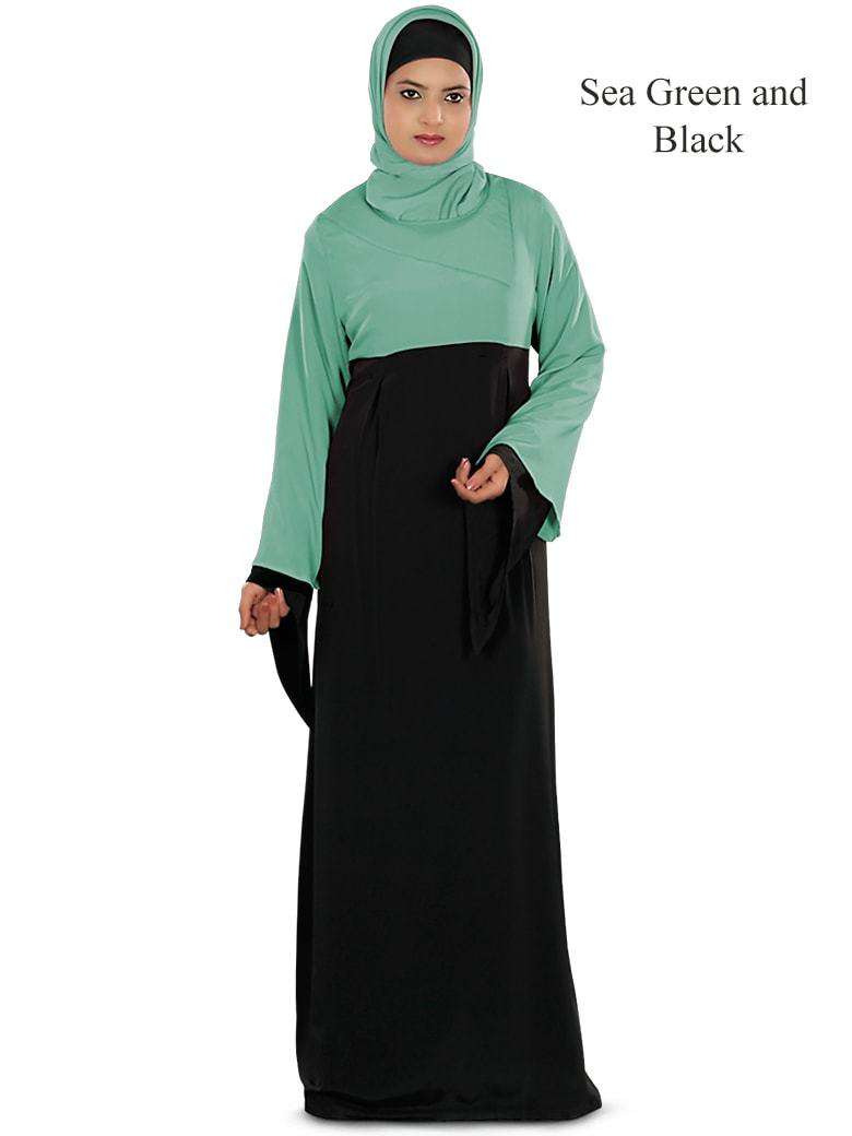 Idala Abaya Sea Green & Black