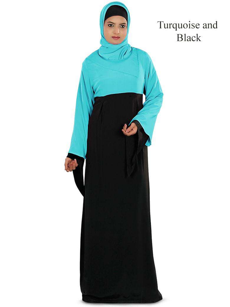 Idala Abaya Turquoise & Black