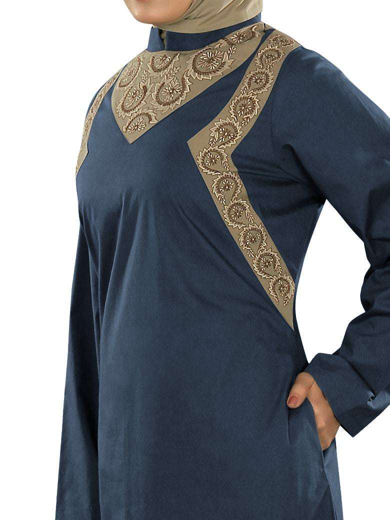 Tasmiyah Navy Blue Cotton Abaya