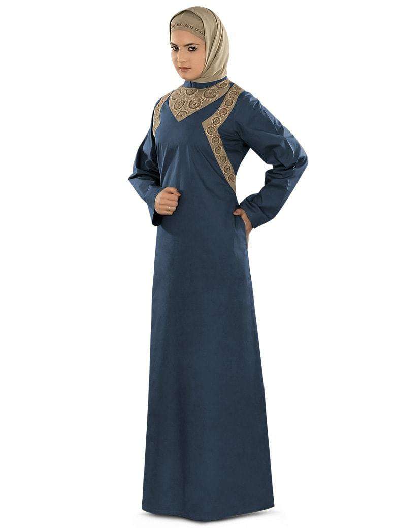 Tasmiyah Navy Blue Cotton Abaya