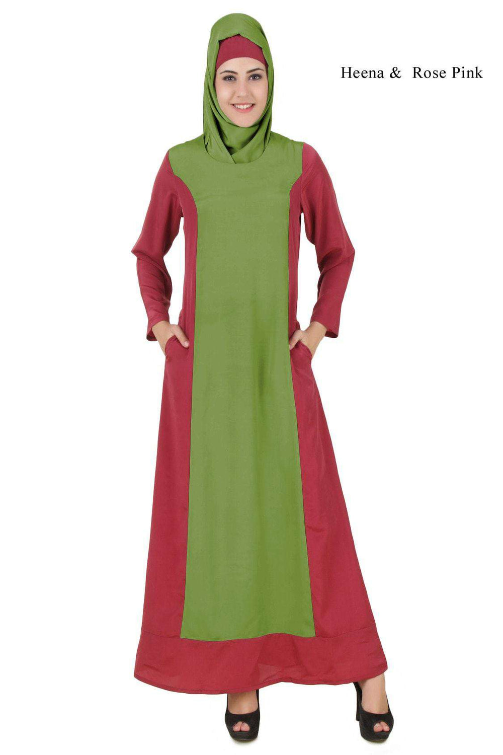 Arshi Slim Look Henna & Rose Pink Abaya