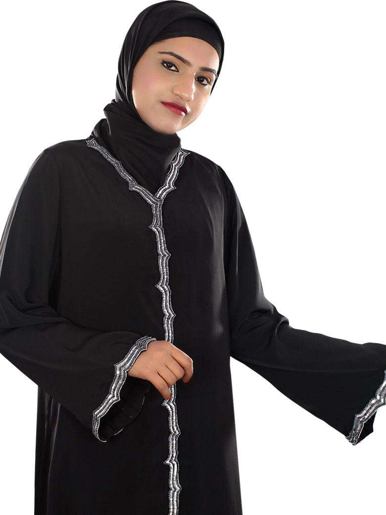 Buy Madiha Hand Embroidered Front Open Burqa Online –