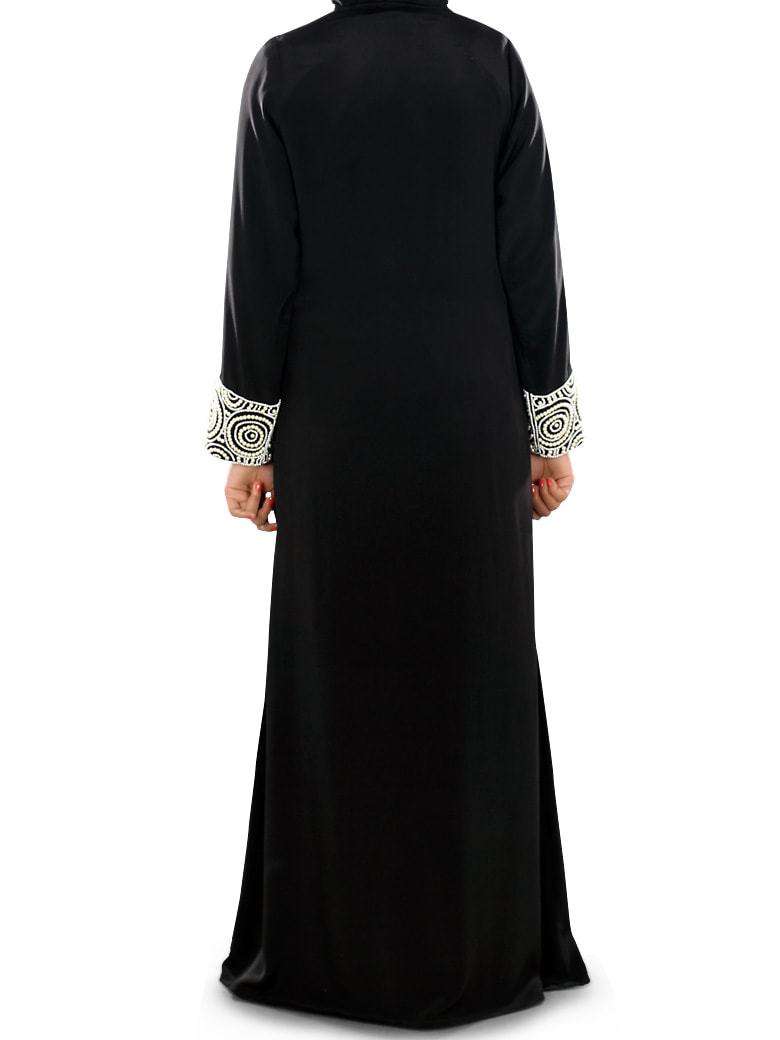 Iqra Black Burqa Back