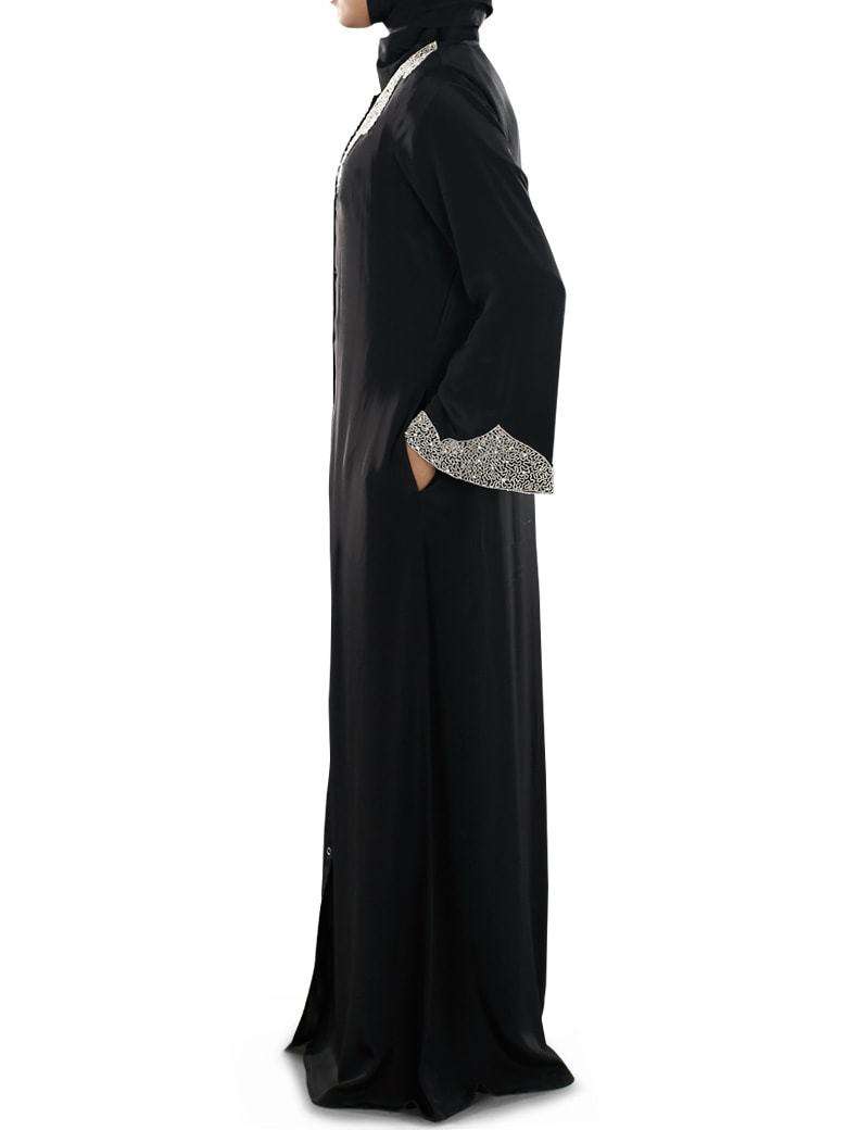 Hifja Black Hand Embroidered Burqa Side