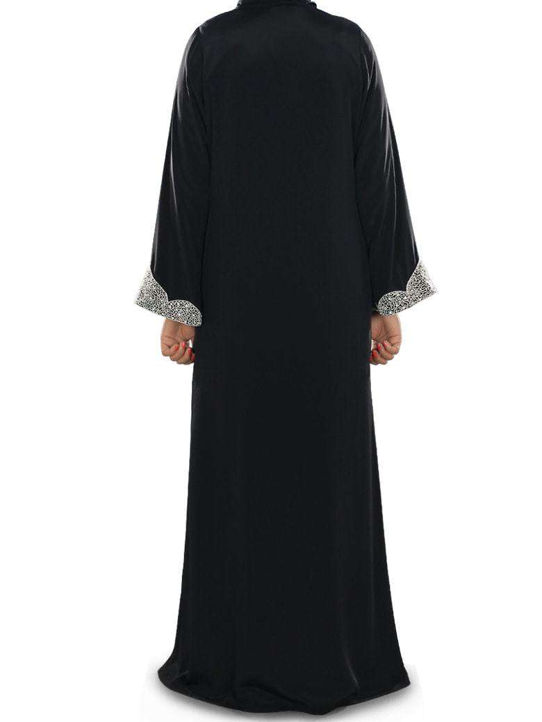 Hifja Black Hand Embroidered Burqa Back