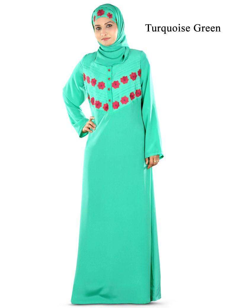 Neeshad Abaya Turquoise Green