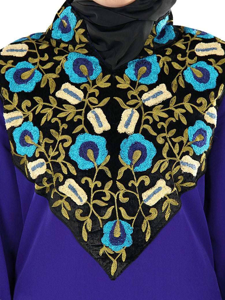 Ayah Blue Abaya Embroidery