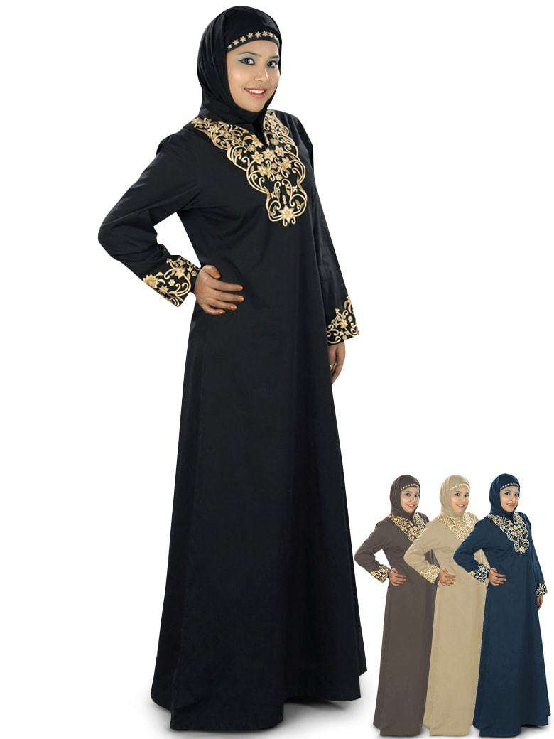 Hibbah Black Cotton Abaya