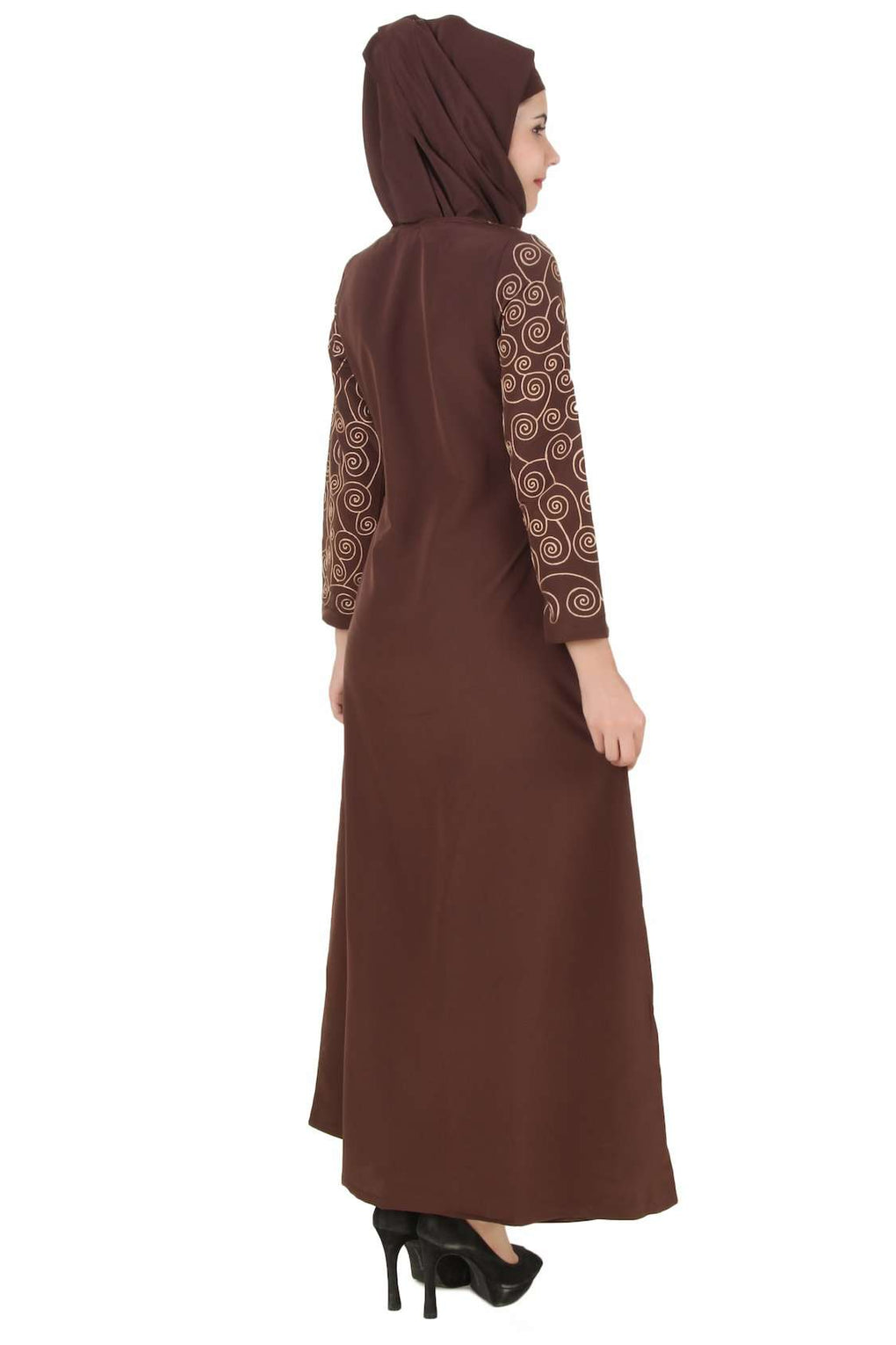 Farasha Brown Kashibo Abaya Back