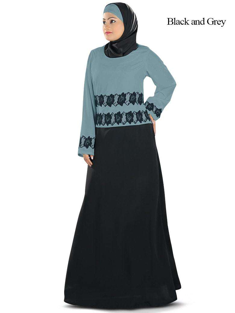 Masumah Abaya Black & Grey
