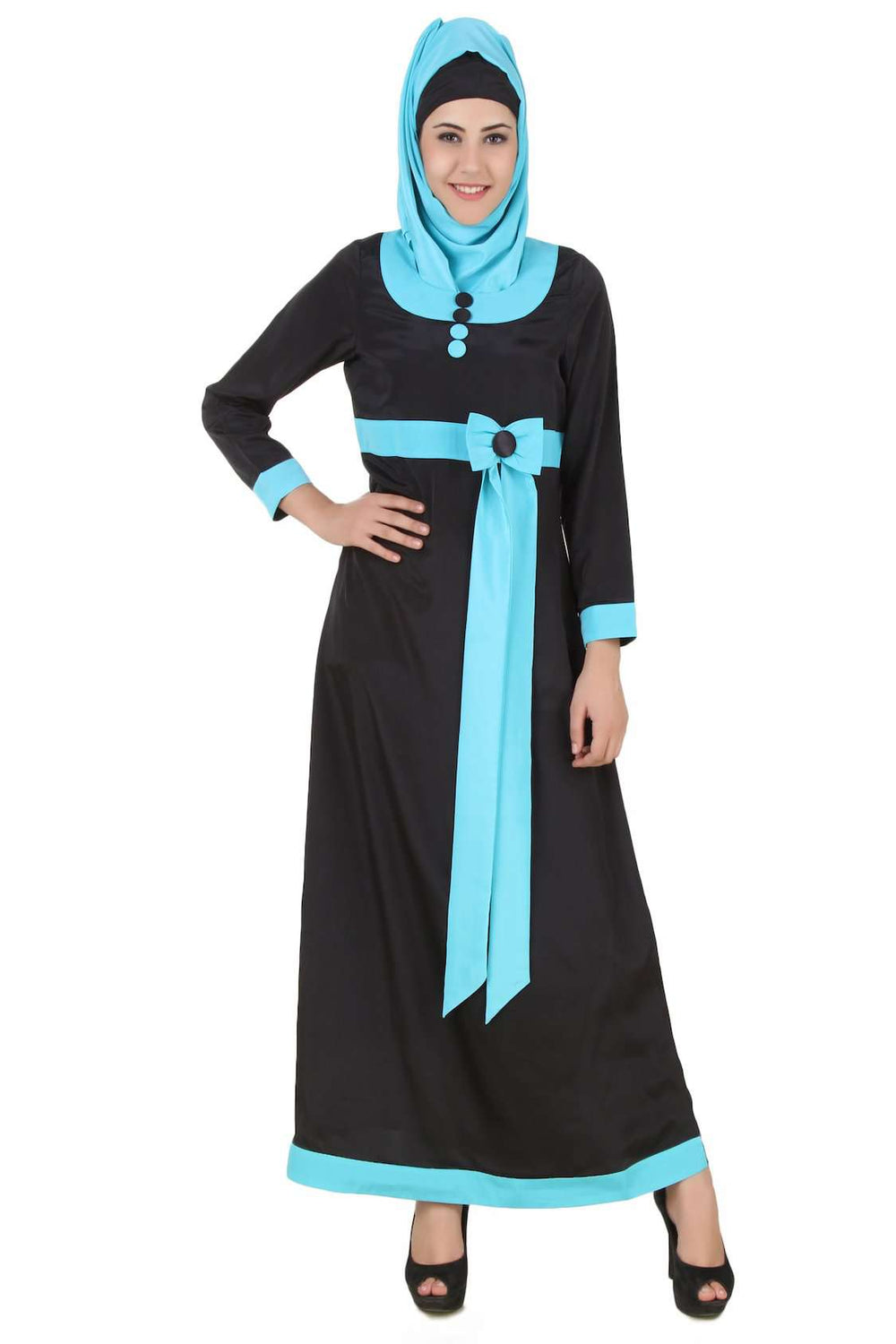 Asifa Black Crepe Abaya