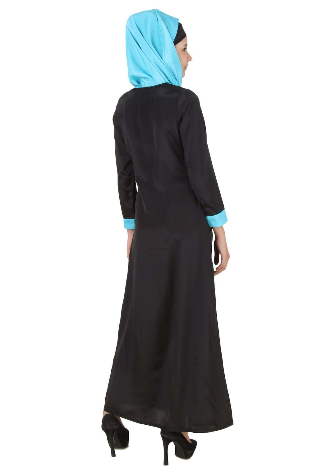 Asifa Black Crepe Abaya Back